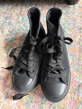 Classic Black High-Top Canvas Sneakers